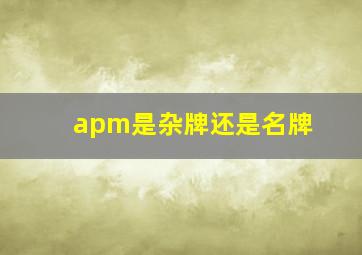 apm是杂牌还是名牌