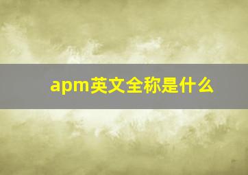 apm英文全称是什么