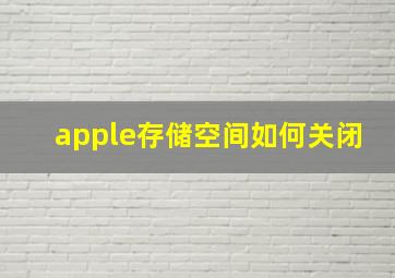 apple存储空间如何关闭