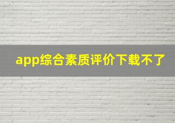 app综合素质评价下载不了