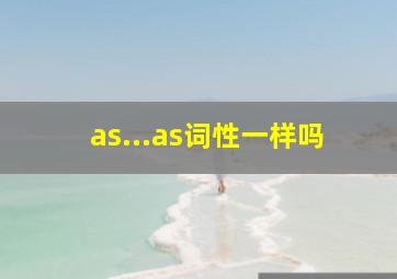 as...as词性一样吗