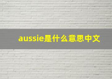 aussie是什么意思中文