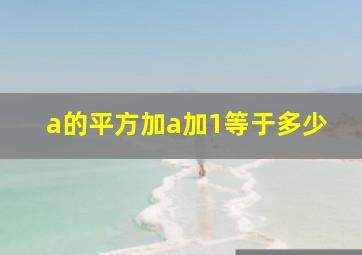 a的平方加a加1等于多少