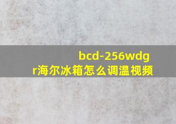 bcd-256wdgr海尔冰箱怎么调温视频