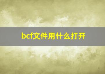 bcf文件用什么打开