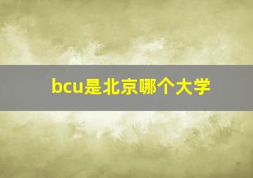 bcu是北京哪个大学