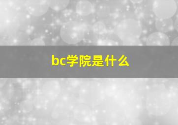 bc学院是什么