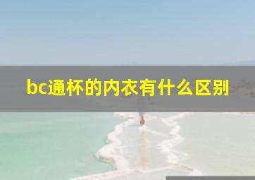 bc通杯的内衣有什么区别