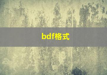 bdf格式