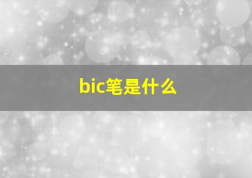 bic笔是什么