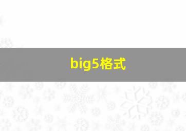 big5格式