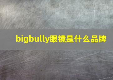 bigbully眼镜是什么品牌