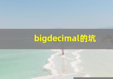 bigdecimal的坑