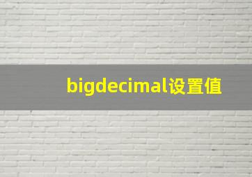 bigdecimal设置值