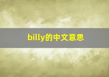 billy的中文意思