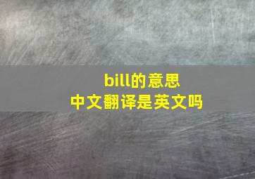 bill的意思中文翻译是英文吗