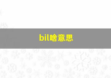 bil啥意思