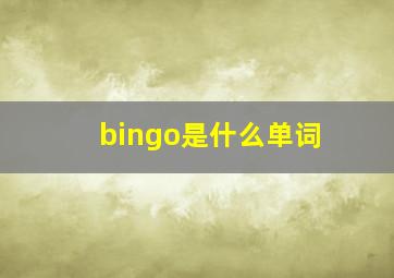 bingo是什么单词