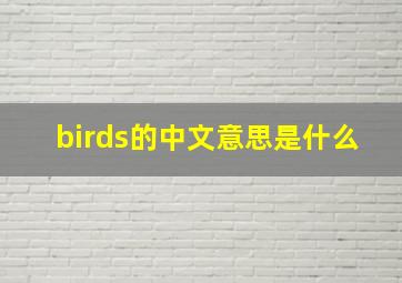 birds的中文意思是什么