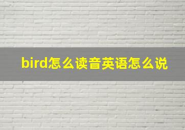 bird怎么读音英语怎么说