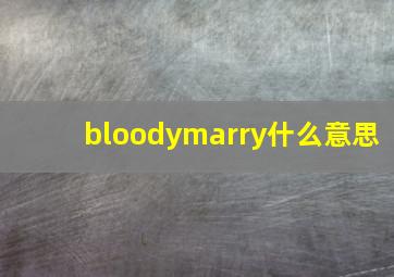 bloodymarry什么意思