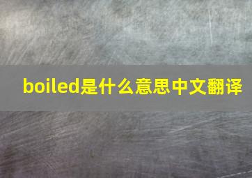 boiled是什么意思中文翻译