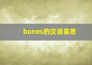 bones的汉语意思