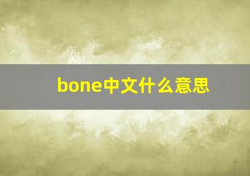 bone中文什么意思