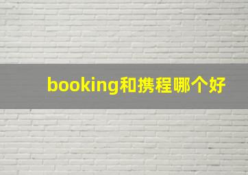 booking和携程哪个好