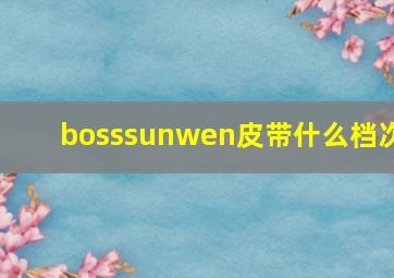 bosssunwen皮带什么档次