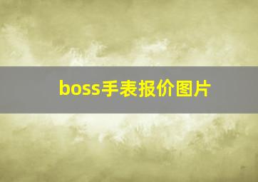 boss手表报价图片