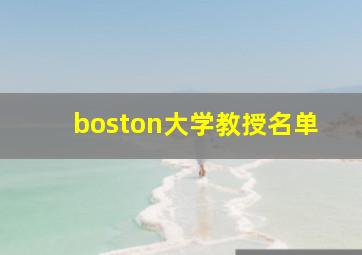 boston大学教授名单