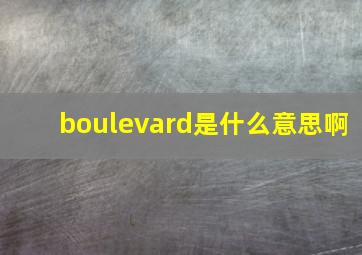 boulevard是什么意思啊