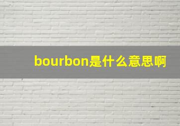 bourbon是什么意思啊