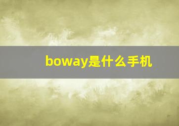 boway是什么手机