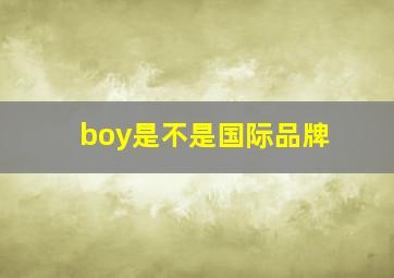 boy是不是国际品牌