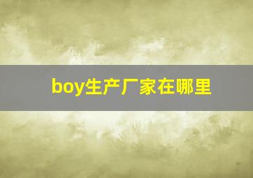 boy生产厂家在哪里