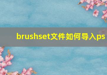 brushset文件如何导入ps