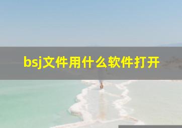 bsj文件用什么软件打开