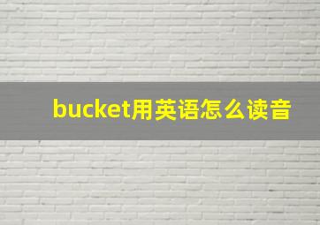 bucket用英语怎么读音