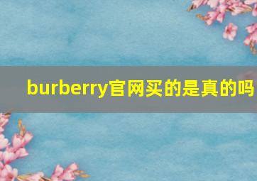 burberry官网买的是真的吗