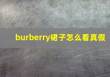 burberry裙子怎么看真假