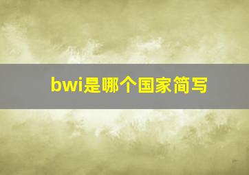 bwi是哪个国家简写