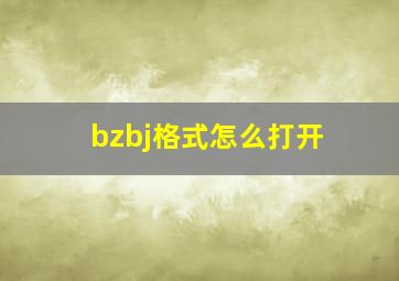 bzbj格式怎么打开