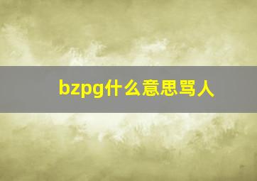 bzpg什么意思骂人