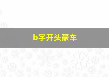 b字开头豪车