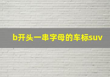 b开头一串字母的车标suv