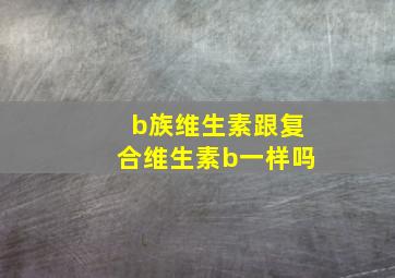 b族维生素跟复合维生素b一样吗