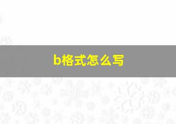 b格式怎么写