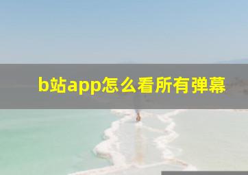 b站app怎么看所有弹幕